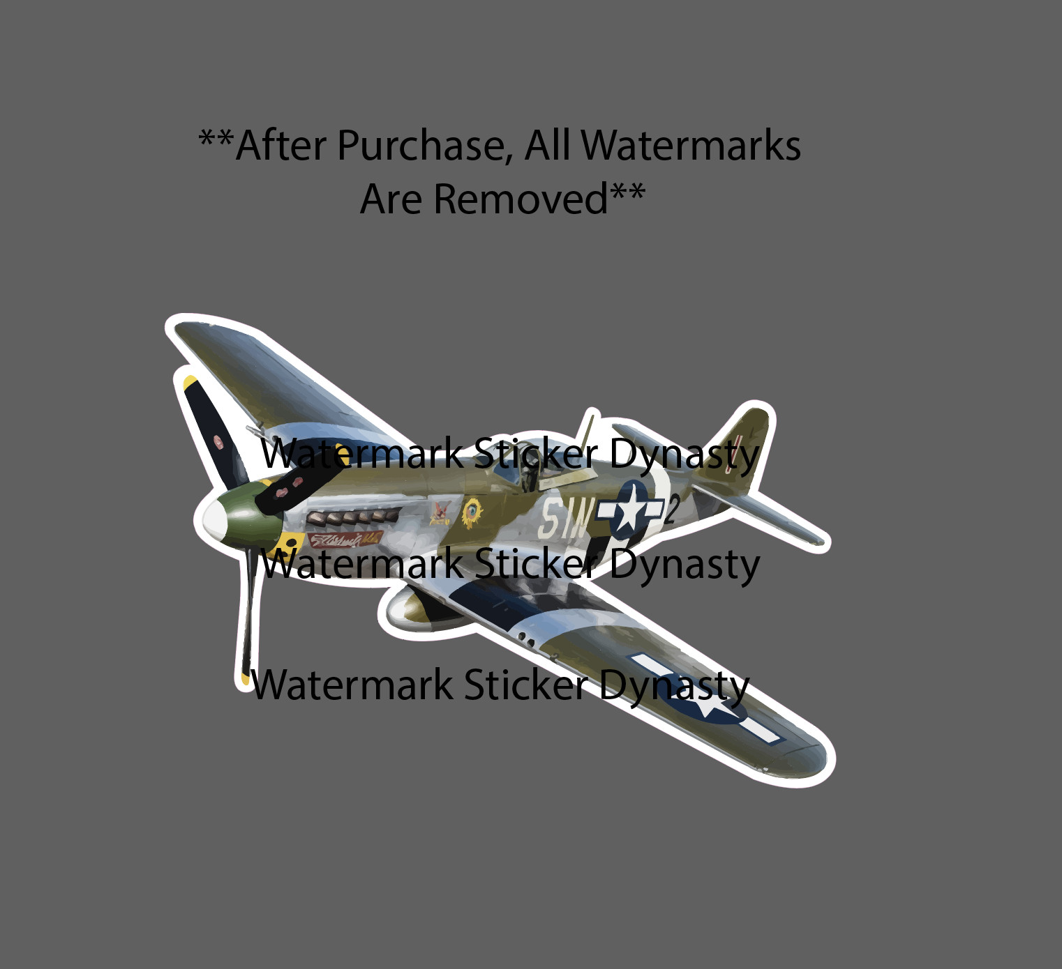 World War 2 Plane Sticker Waterproof Decal Airplane WW2 Ally Aviation Gift NEW