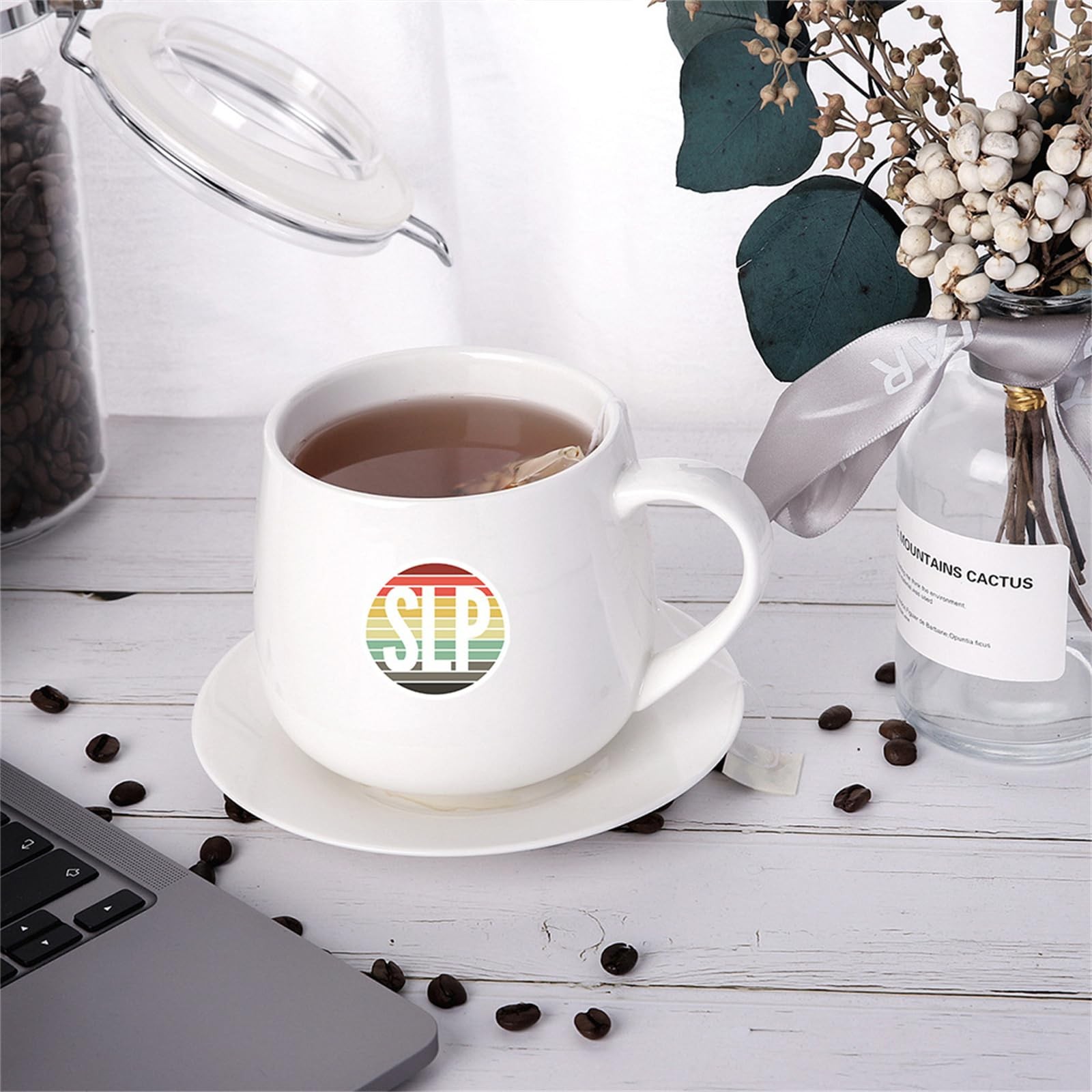 60PCS Speech Language Pathologist Stickers,SLP Waterproof Vinyl Sticker Slp