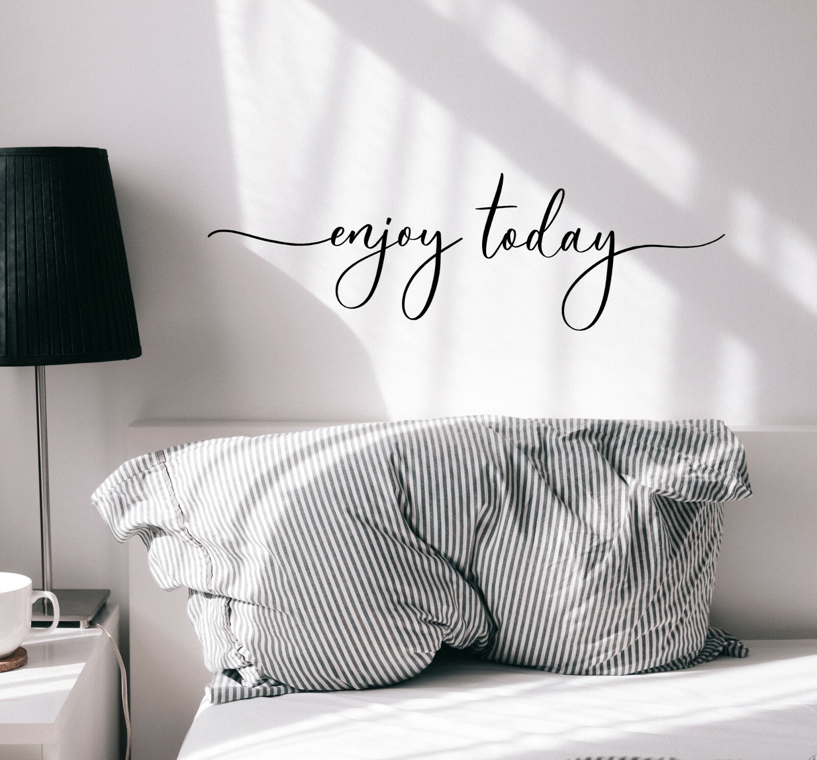Wall Decal Enjoy Today Motivational Quote Vinyl Decor Black gz561 22.5 in x 7 in