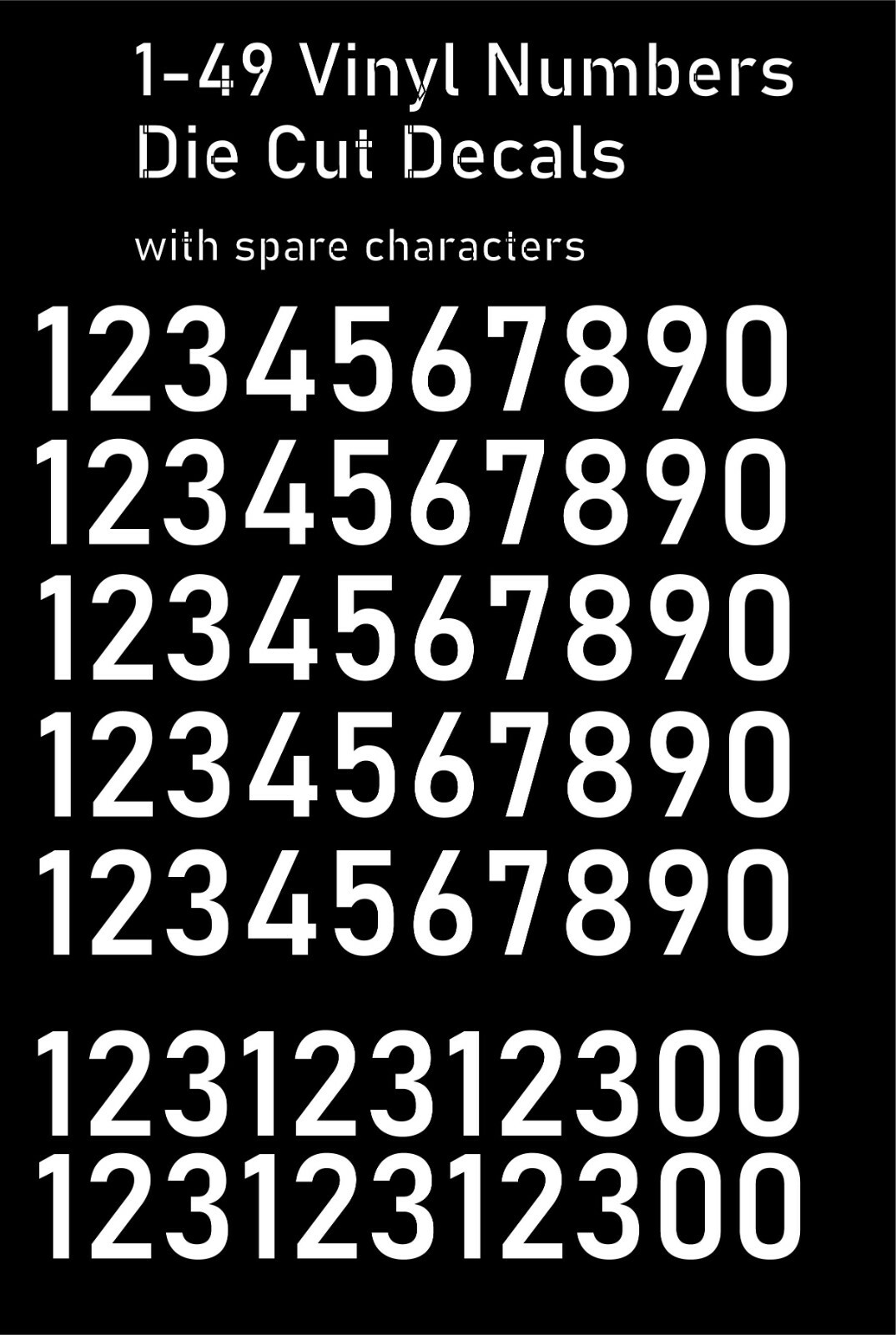 1-10 50+20 Outdoor Vinyl Decal Numbers for Mailbox, Shop, Wall, Address, Locker