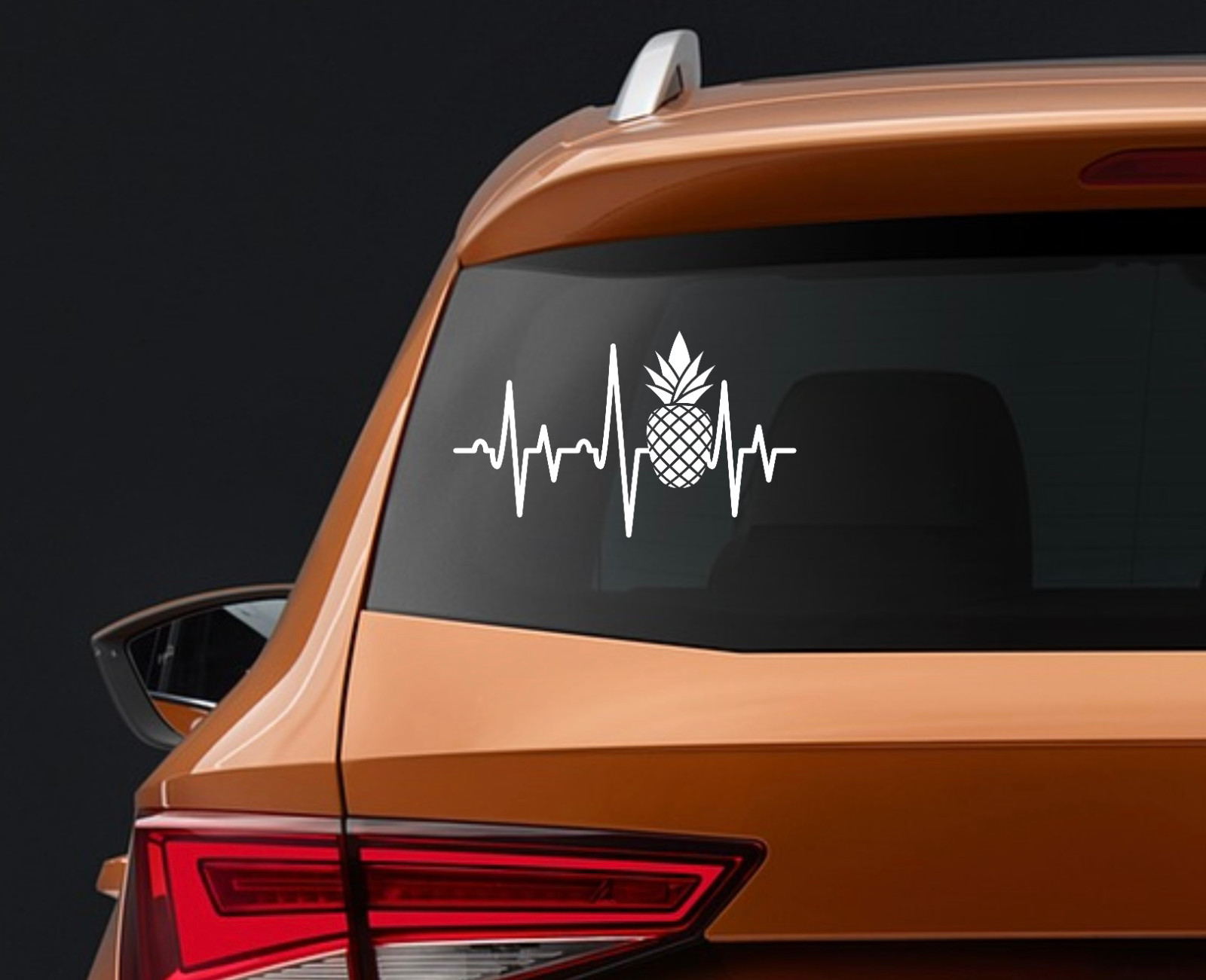 Decal Vinyl Car Truck Sticker Pineapple Heartbeat – You Pick Size & Color