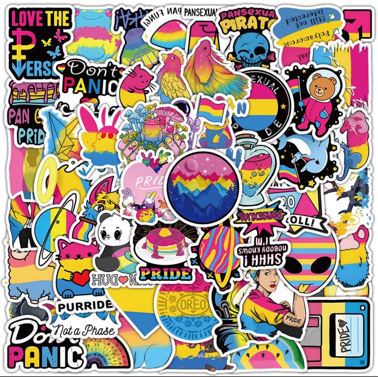20 Random Pansexual Pride Stickers LGBTQ+ Pride Month Decals Laptop Decoration
