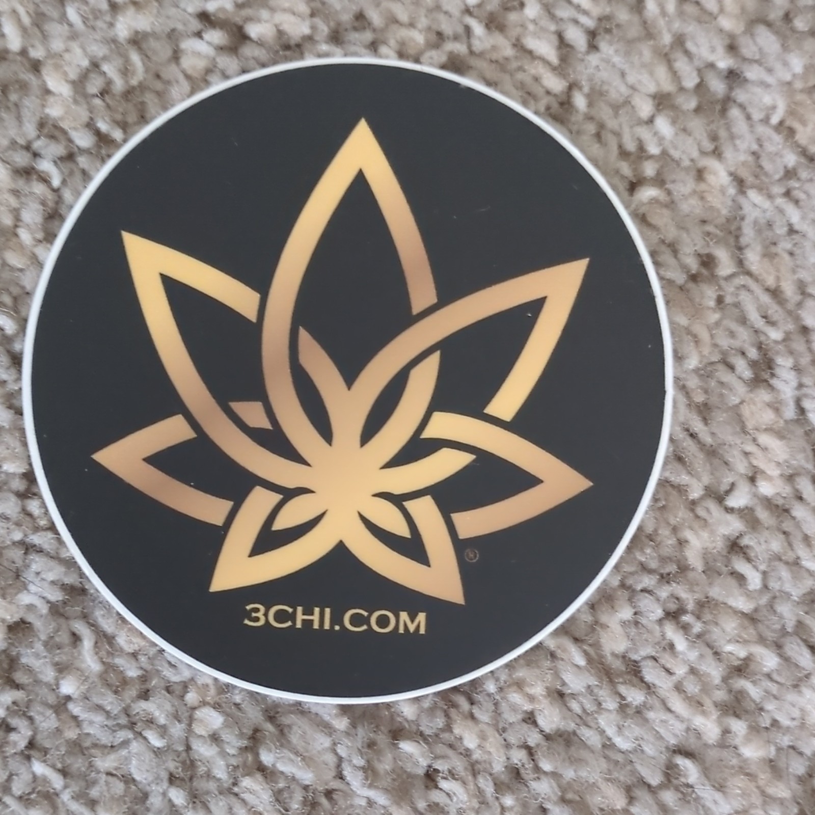 3CHI Cannabis Theme Round Stickers Lot for Adults – Black Gold White