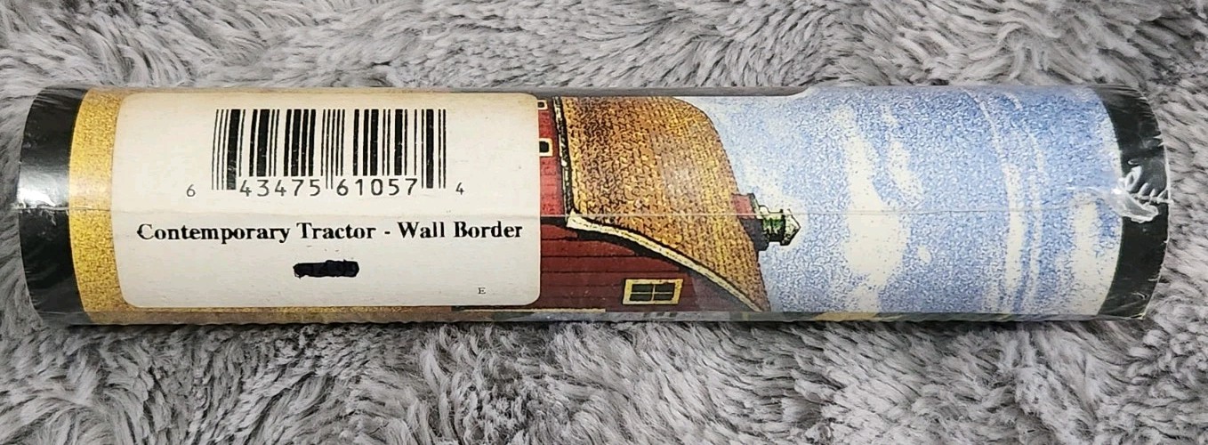 JOHN DEERE contemporary wall paper border 5yds TRACTOR farm vinyl wallpaper RARE