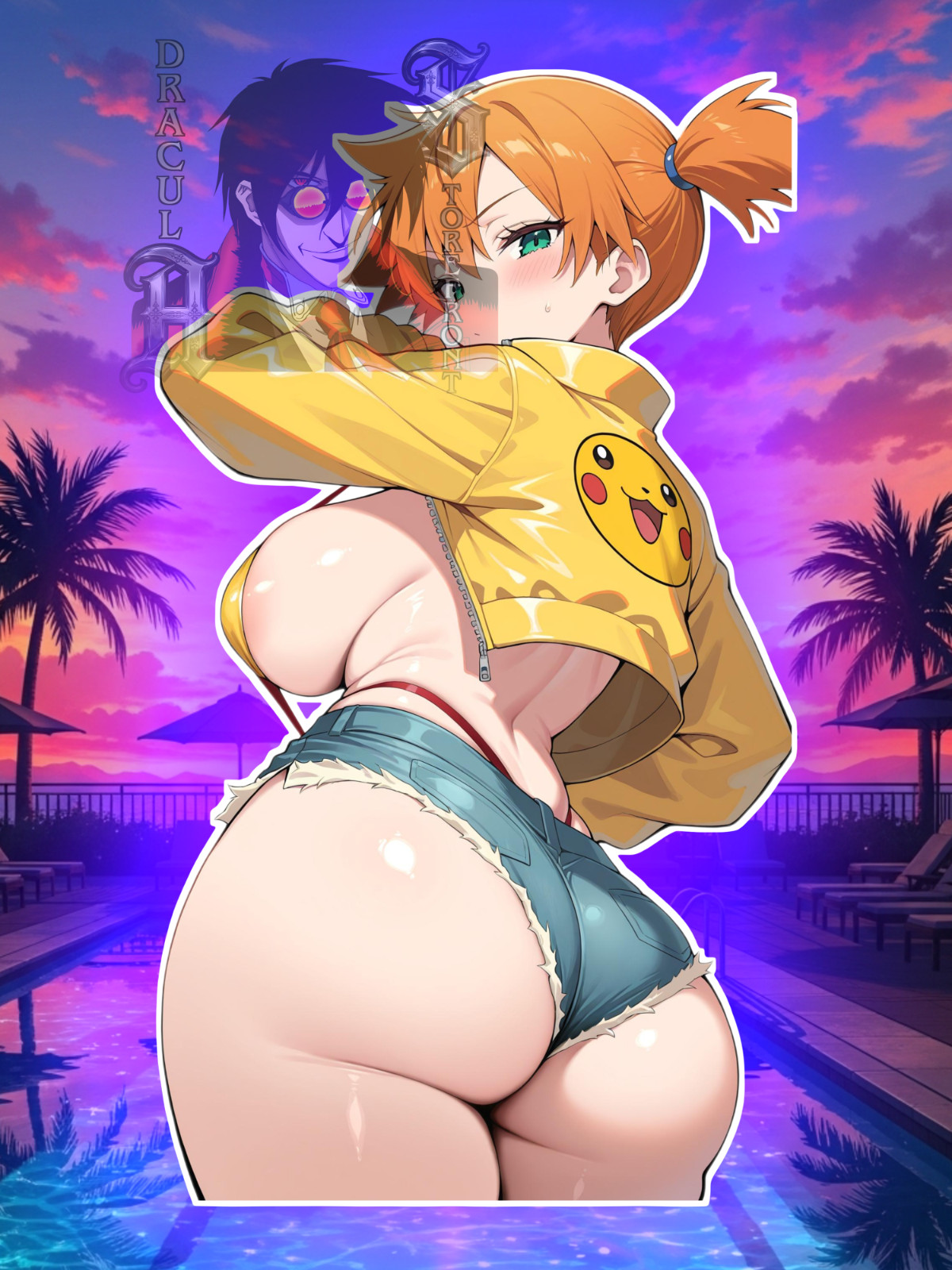 Adult Anime Waifu Pokemon Misty/ Kasumi 6" Vinyl Sticker