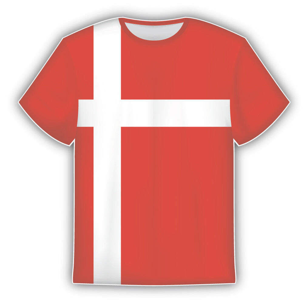 Denmark Flag Sticker In The Form Of T Shirt Vinyl Sticker Decal