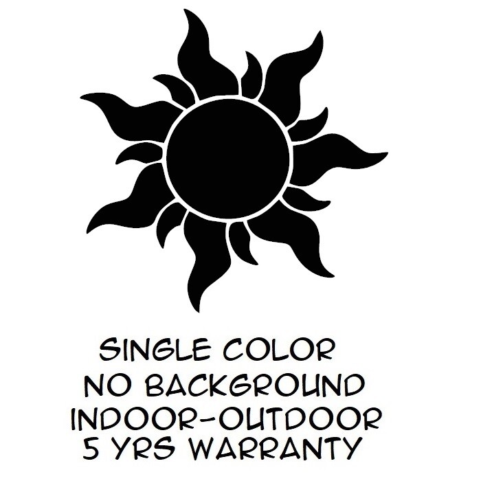 Tangled Sun Sticker Vinyl Decal – Rapunzel Symbol Car Window Bumper Wall Decor