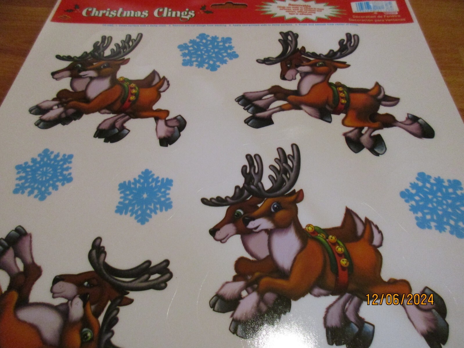 2007 Beistle Christmas Cling Santa and Sleigh Vintage 10pc Window Decoration NOS