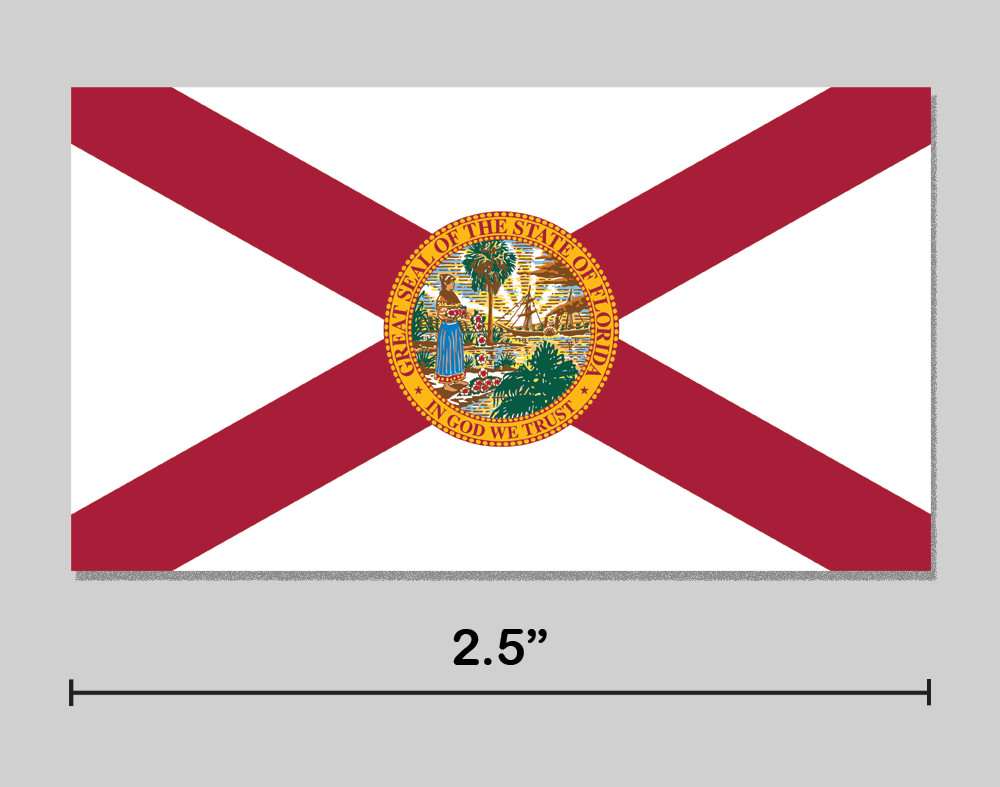 Florida Sticker FL State Flag 2.5" Vinyl Decal