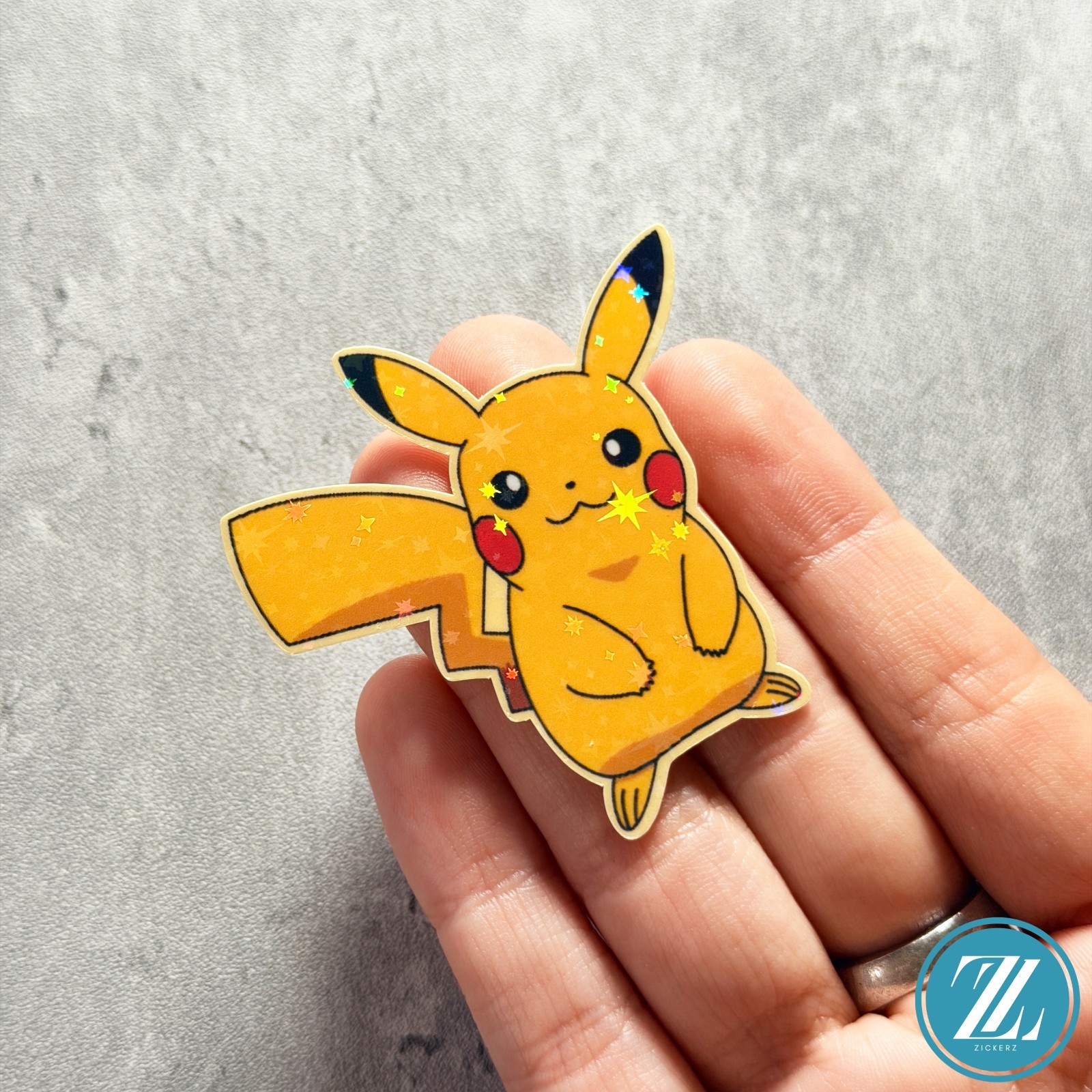 Pikachu Sticker, Holographic Pokémon Decal