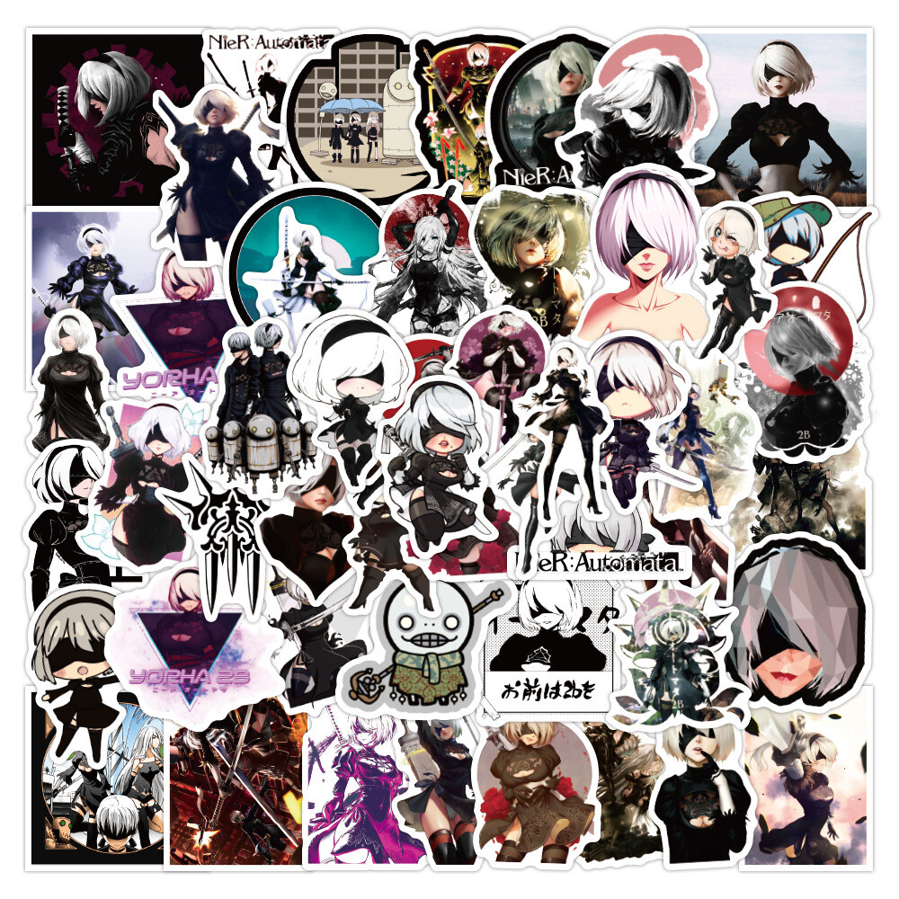 100Pcs NieR:Automata Game Sticker for Teens Girls Water Bottles Waterproof
