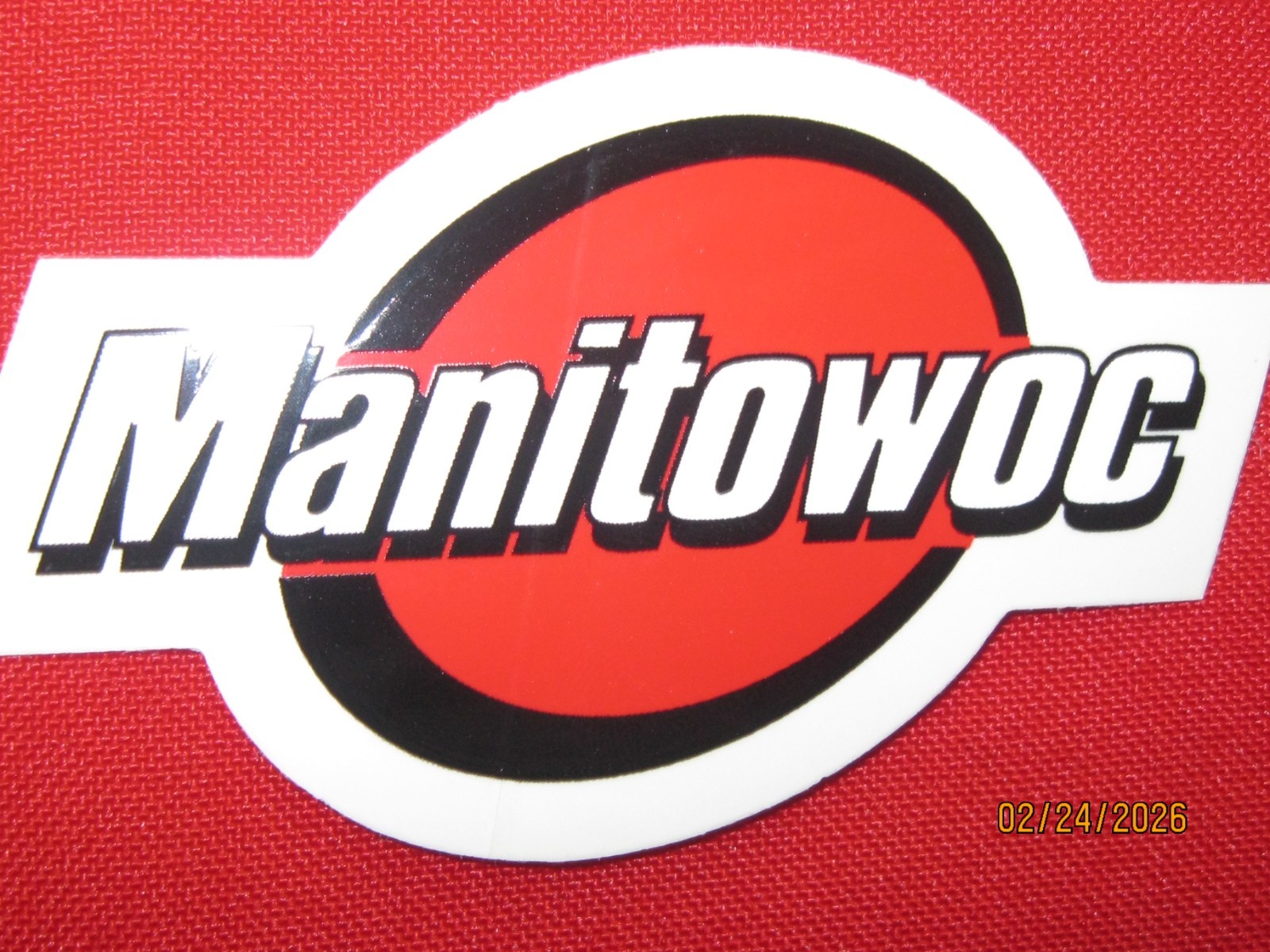 SET OF 6 MANITOWOC CRANE 3" DECALS 3 PC. ORANGE BALL 3 PC. RED BALL LOGO