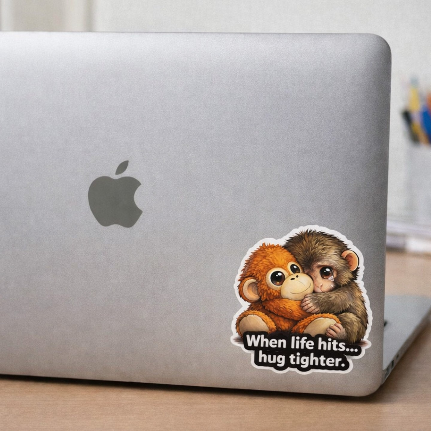 Punch Monkey “When Life Hits” Vinyl Sticker 3×3.5in Pack of 2