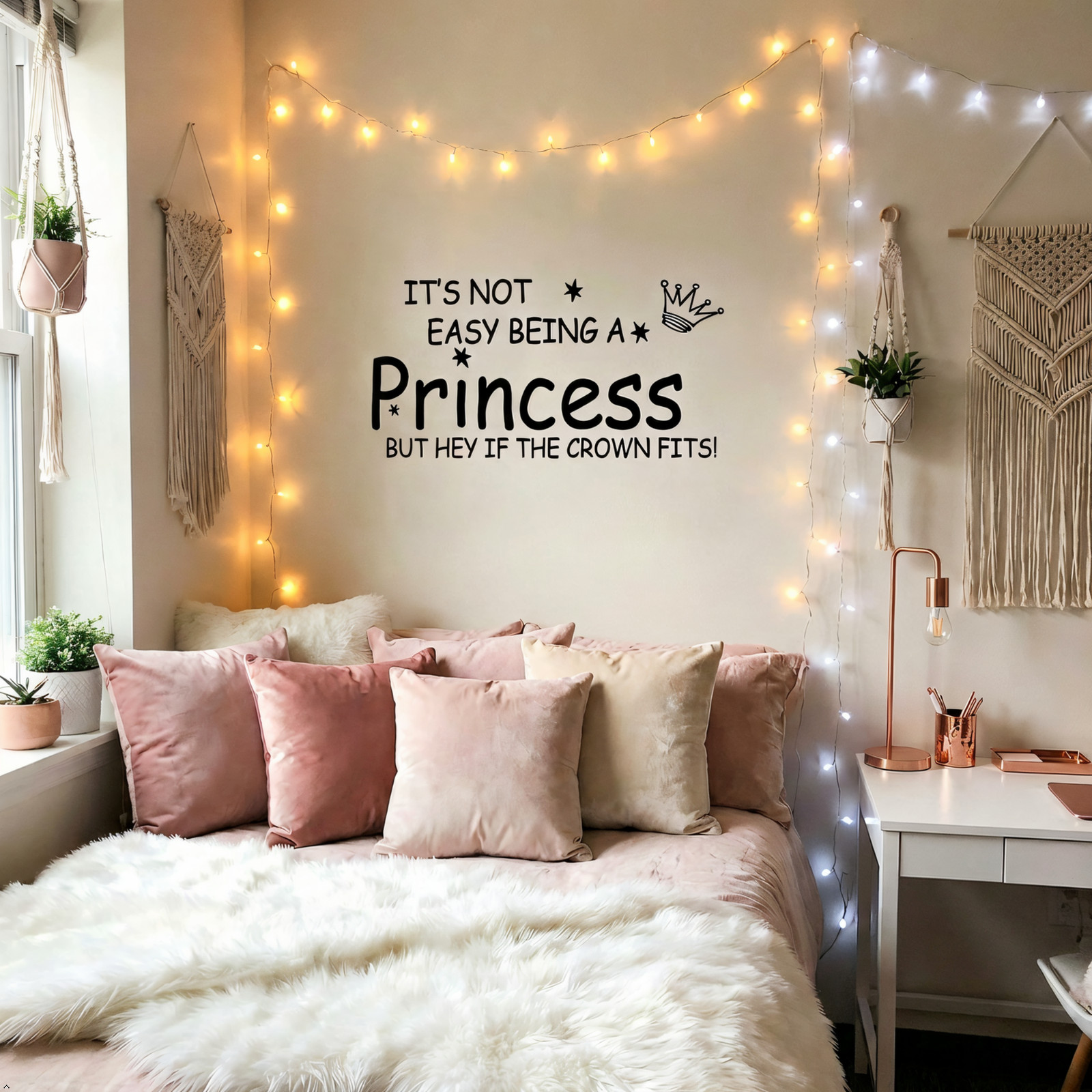 NOT Easy Being A Princess Girl Wall Quote Sticker Graphic Vinyl Home Kid décor