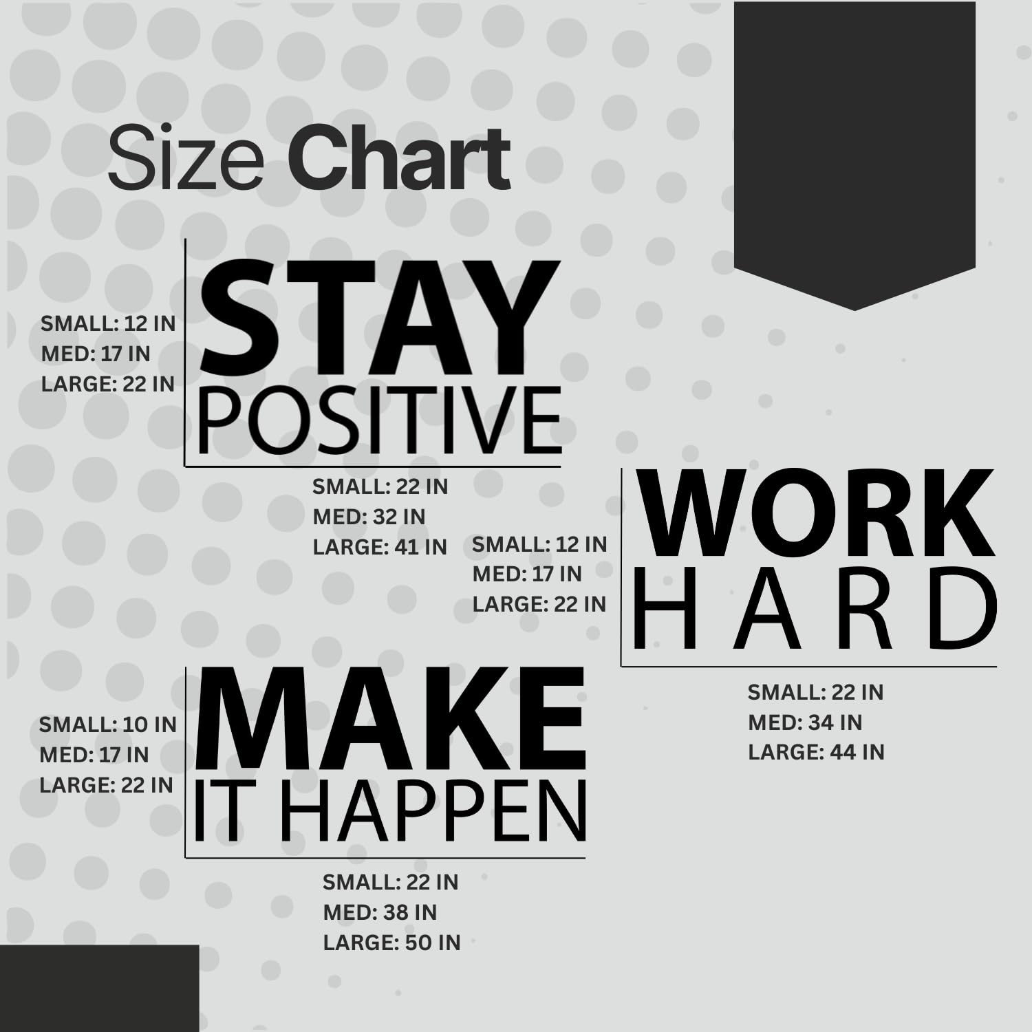 Large Stay Positive Work Hard Make it Happen Wall Sticker Inspirational Wall …