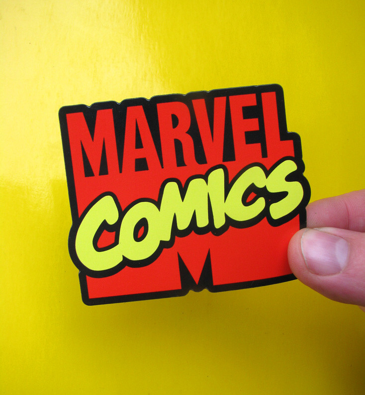 Marvel Logo Fridge Flex Magnet Retro Comics 1980s Magnet for Car, Truck, Fridge