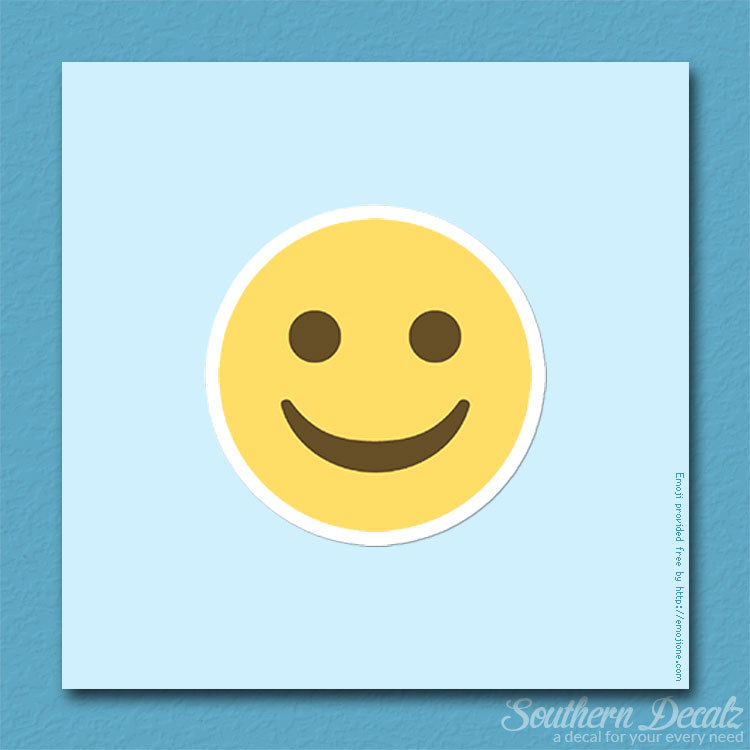 Content Smiley Face Emoji – Vinyl Decal Sticker – c167 – 3.75" x 3.75"