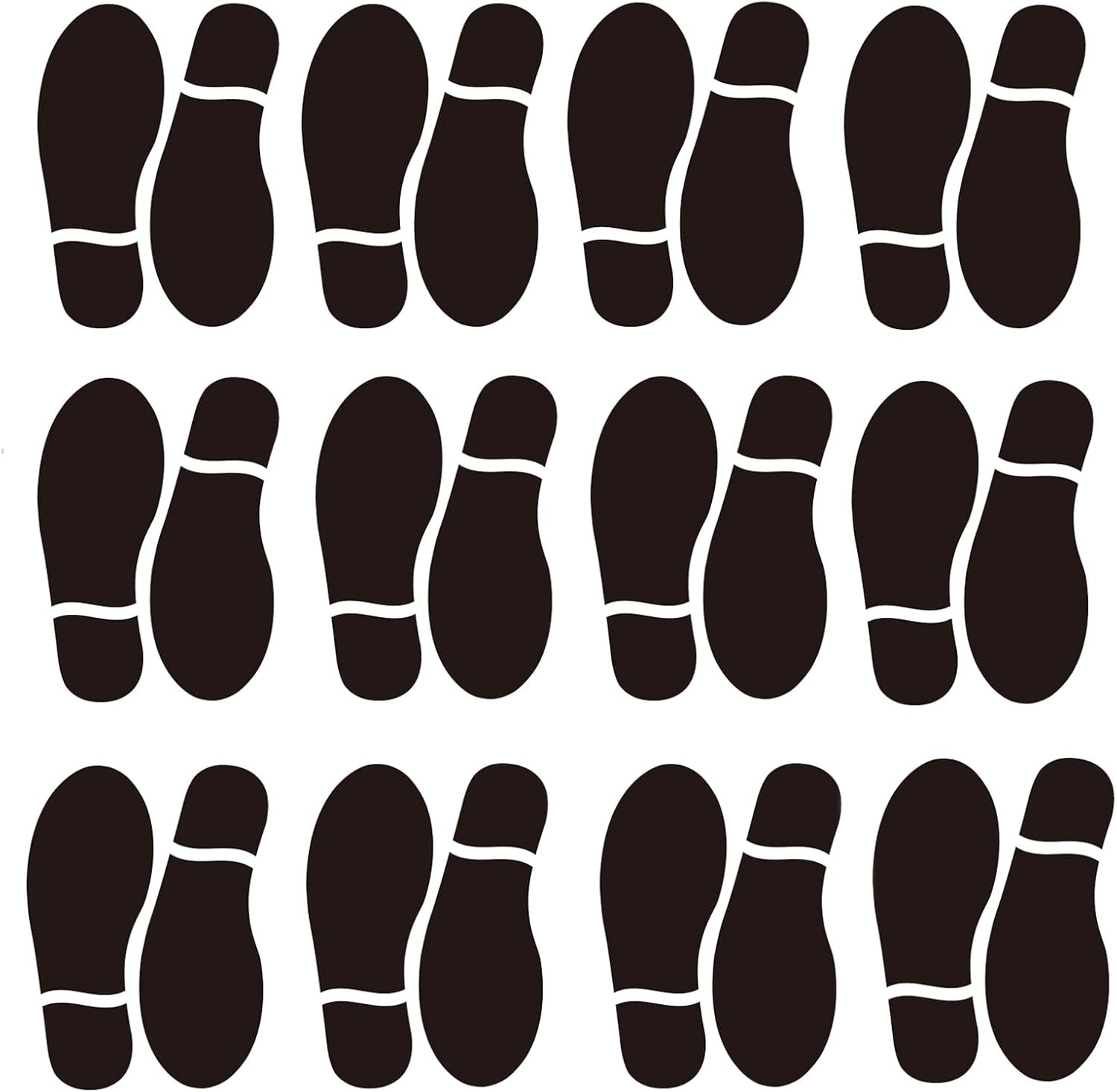 Finduat 20 Pairs 40 Prints Black Shoe Footprint Stickers Decals, Floor Wall Stai