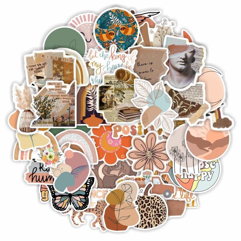 200pcs Retro Cottagecore Vintage STICKER PACK，#70110115