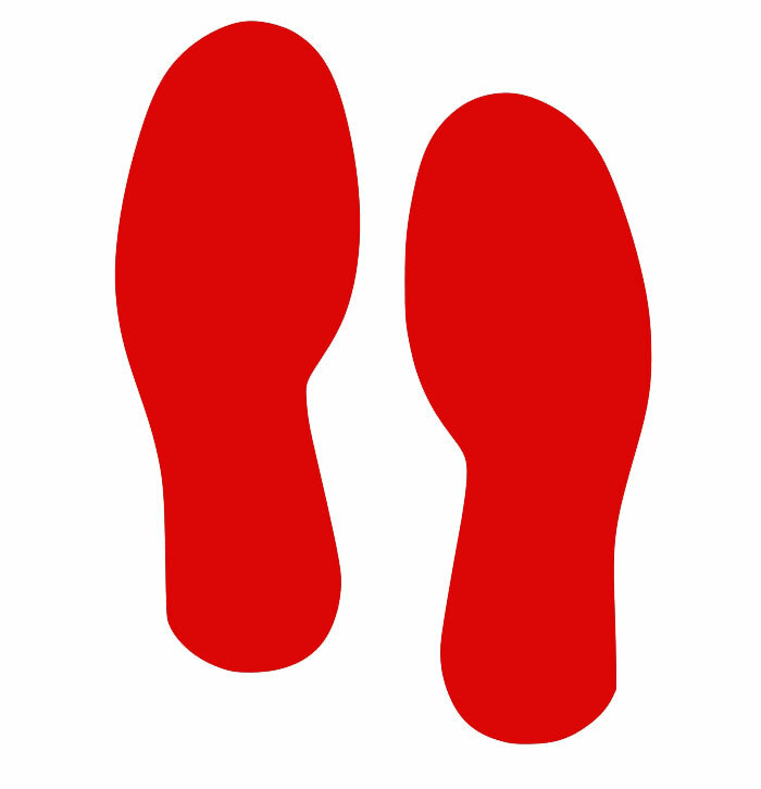 9" Footprint Decal Stickers for Business Store Warehouse Wall Door Window Exit