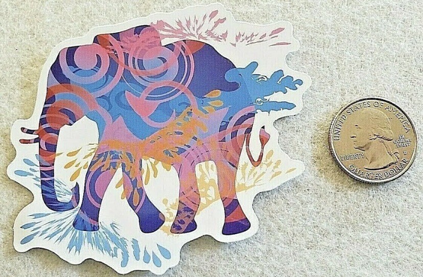 Multicolor Elephant Sticker Decal Beautiful Unique Great Gift Idea Animal Theme