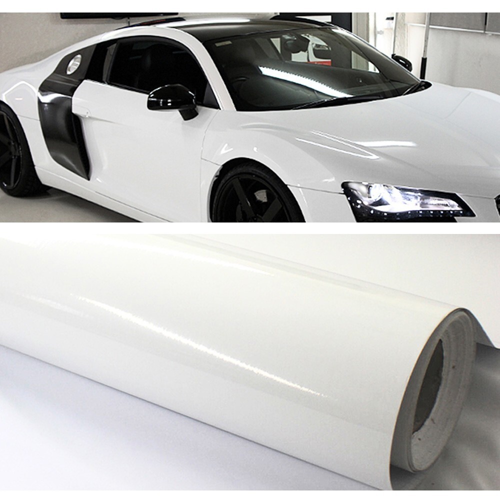 152cm x20m Glossy White Vinyl Decorative Sticker Wrap Car Wall Furniture Cabinet