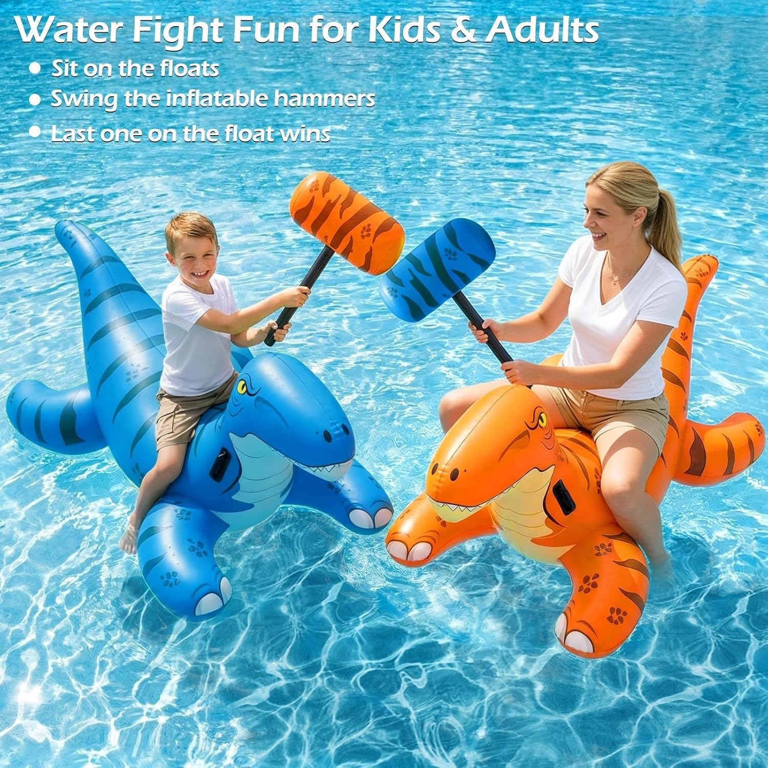 2Pack Inflatable Dinosaur Ride On X Large Green Orange Jasonwell