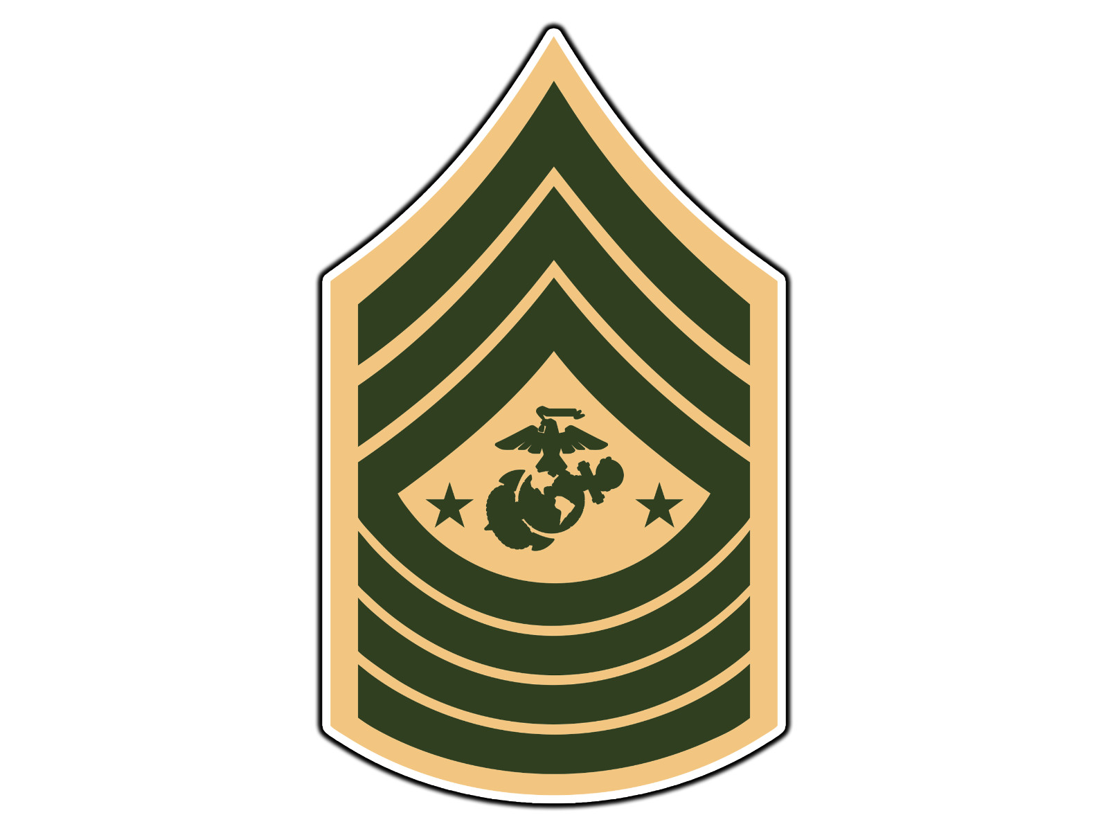 E9 Sergeant Major of the Marine Corps Tan & Green Sticker Waterproof Car