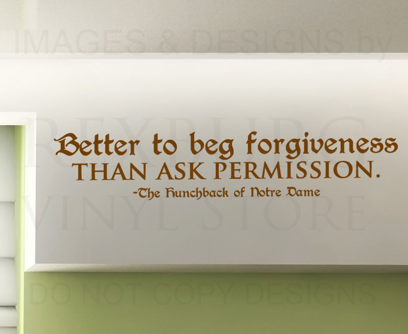 Wall Decal Sticker Quote Vinyl Art Lettering Hunchback of Notre Dame Disney J64
