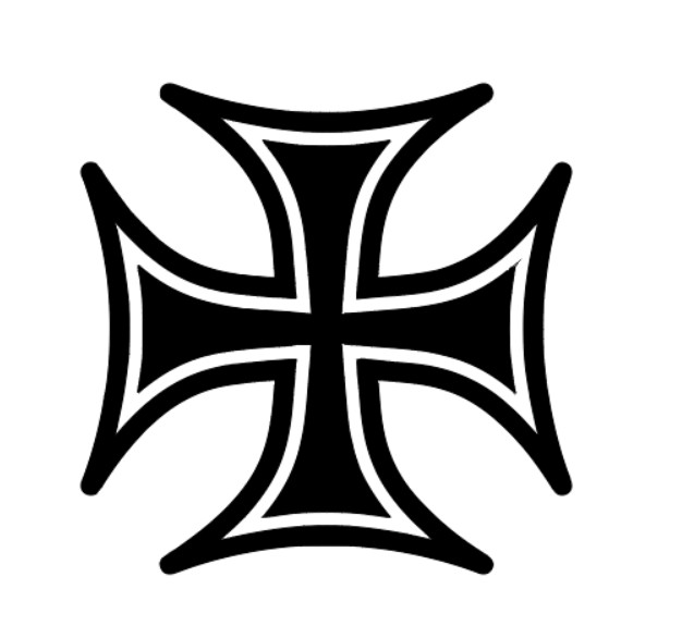 Iron Cross Vinyl Die Cut Decal Sticker – Motorcycle Biker Chopper Maltese