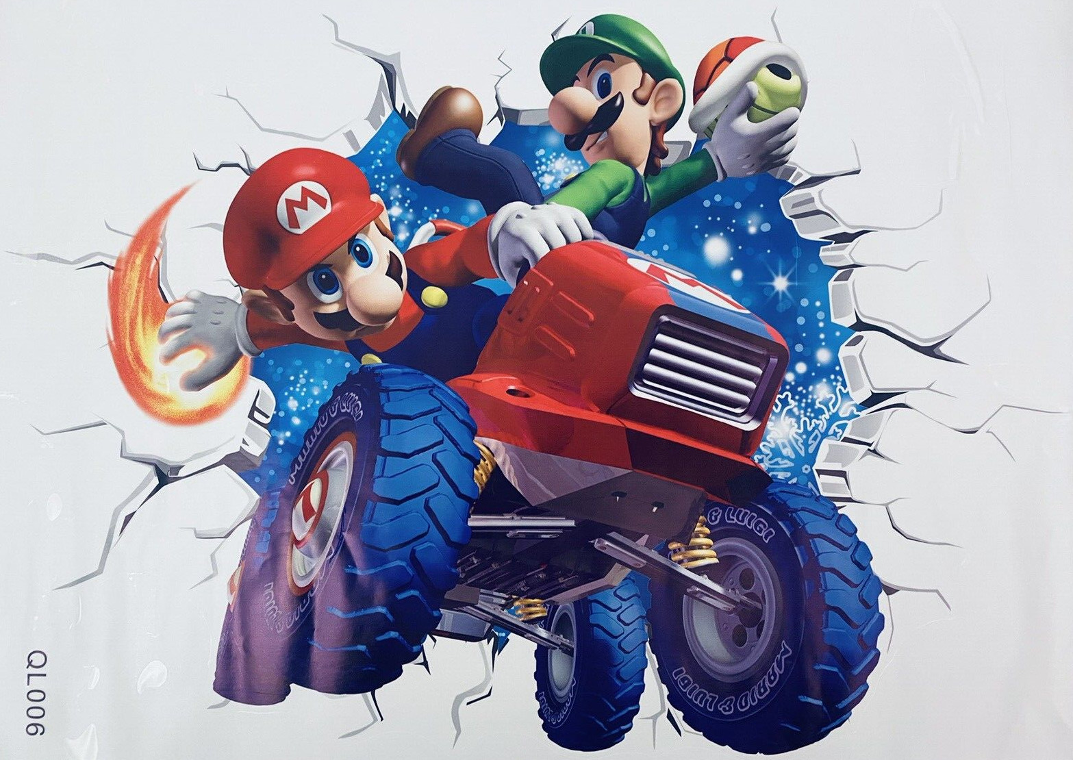 Super Mario Brothers Removable Wall Sticker 21"x 14.5" 3D Decal Kids Home Decor