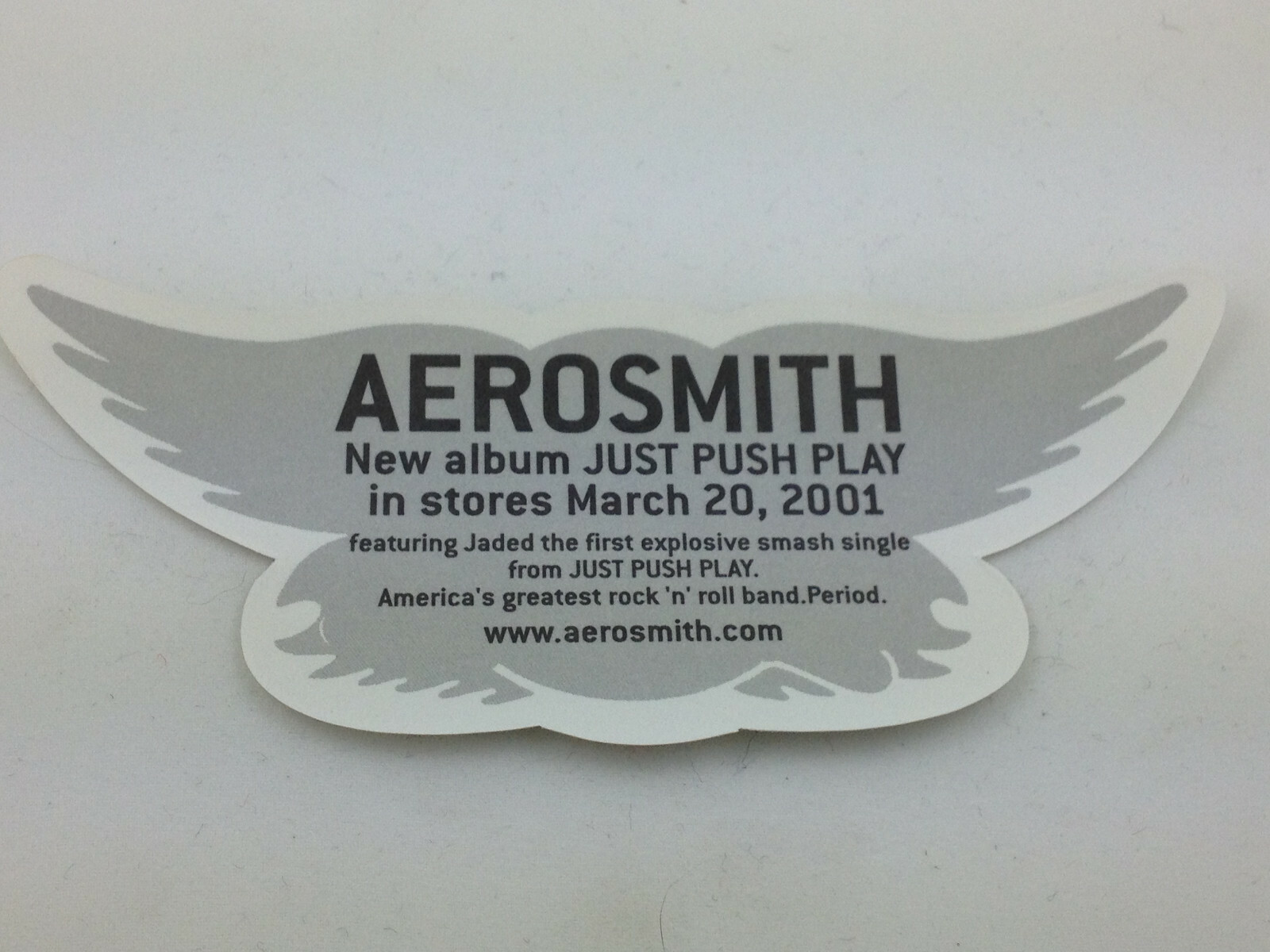 RARE Licensed Aerosmith Vinyl Sticker Decal ~ 2001 Just Push Play promo