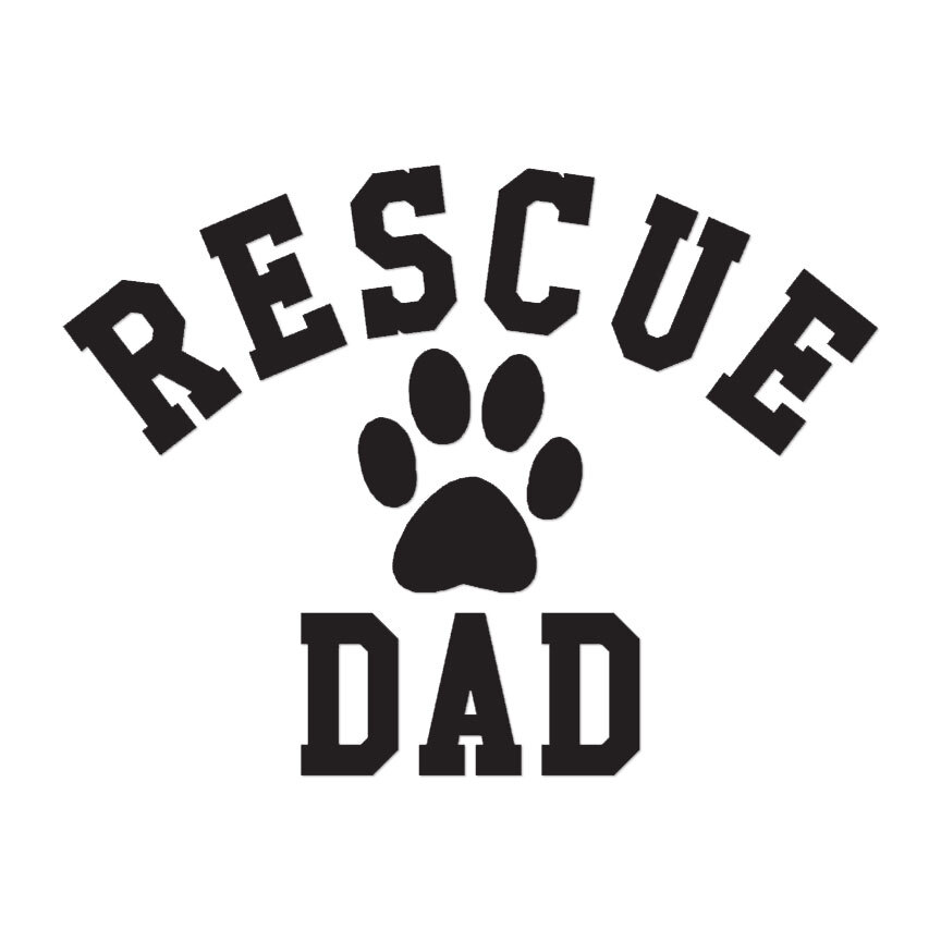 Rescue Dad Paw Print – Vinyl Decal Sticker – Multiple Colors & Sizes – ebn3550