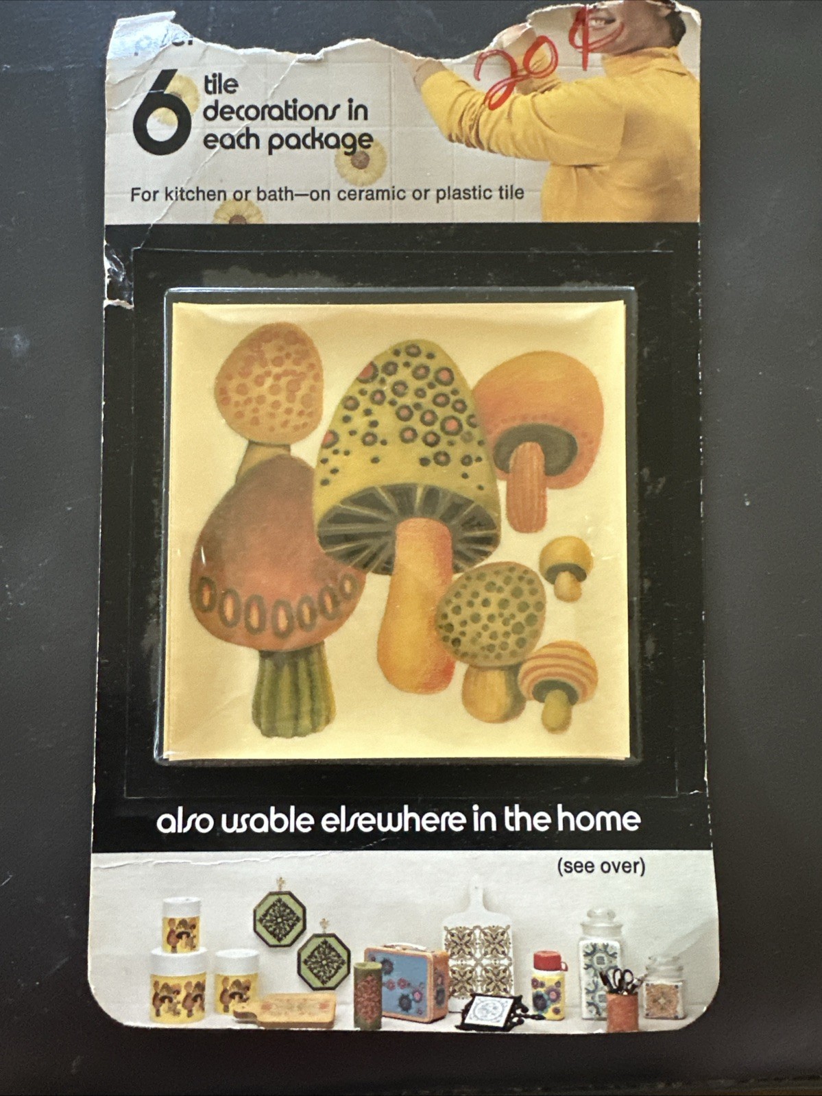 Vintage Groovy Mushroom Meyercord Decals Sheet Retro Fungi Art 70s Hippie Craft