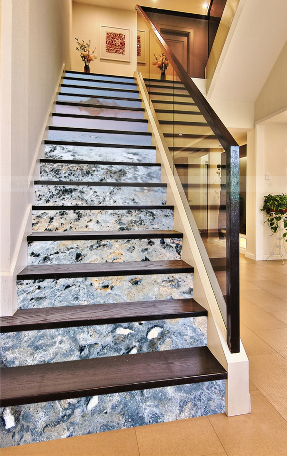 3D River Mud 311 Stair Risers Decoration Photo Mural Vinyl Decal Wallpaper