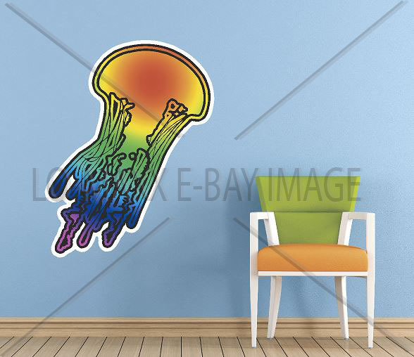 Psychedelic Jellyfish Ocean Sea Life Art Beautiful Graphic Printed Vinyl Sticker