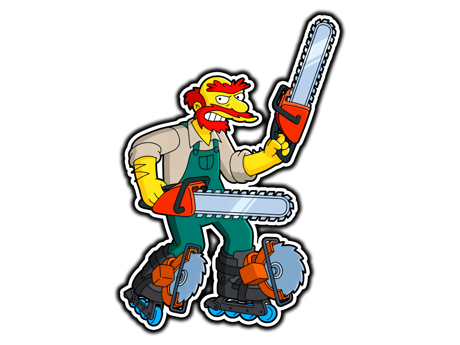 Chainsaw Willie Springfield Family Sticker Waterproof Vinyl Decal Die-Cut Car