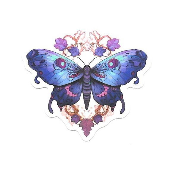 Enchanted Violet Swallowtail Moth Vinyl Sticker Whimsical Purple Insect Journal
