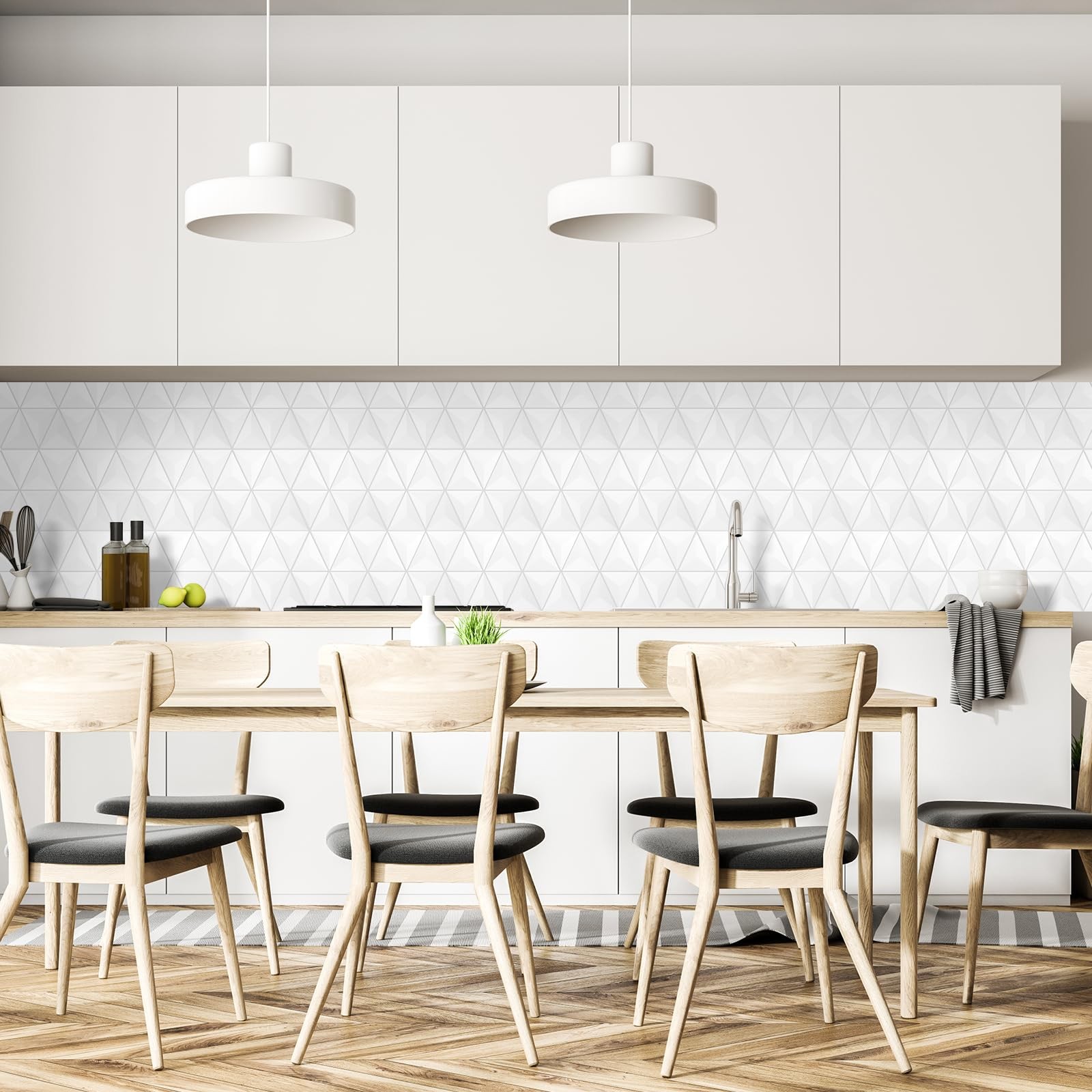 Peel and Stick Backsplash for Kitchen, 3D Triangle Tile Stickers Kitchen Back…