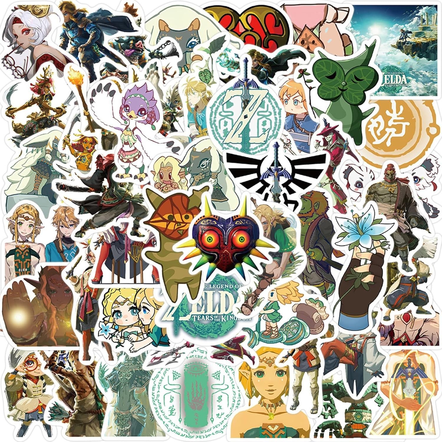 Collectible 50pcs Zelda Vinyl Decals for Personalizing Laptops, Guitars & Bikes