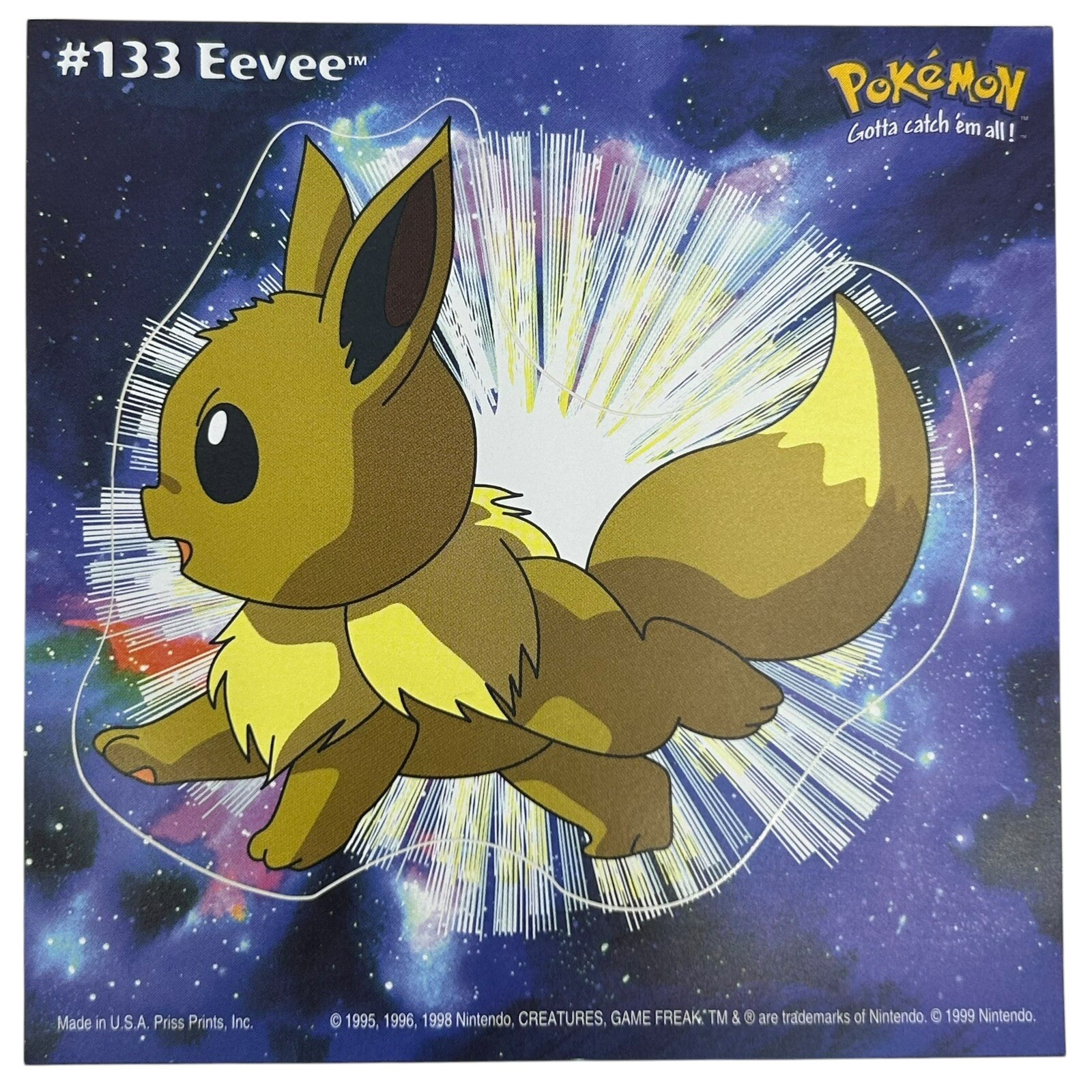 Pokemon Collect ’em Stick-Ups Eevee #133 Large 4” Sticker Priss Prints