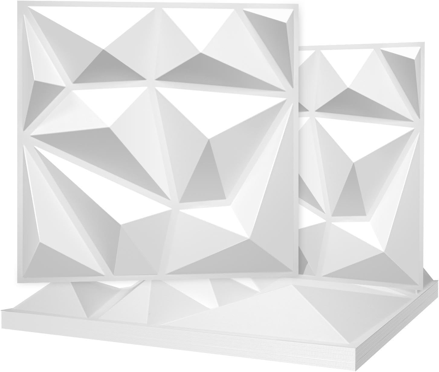 33 Pack Decorative 3D Wall Panels Interior Wall Decor,12"x12" Black Diamond