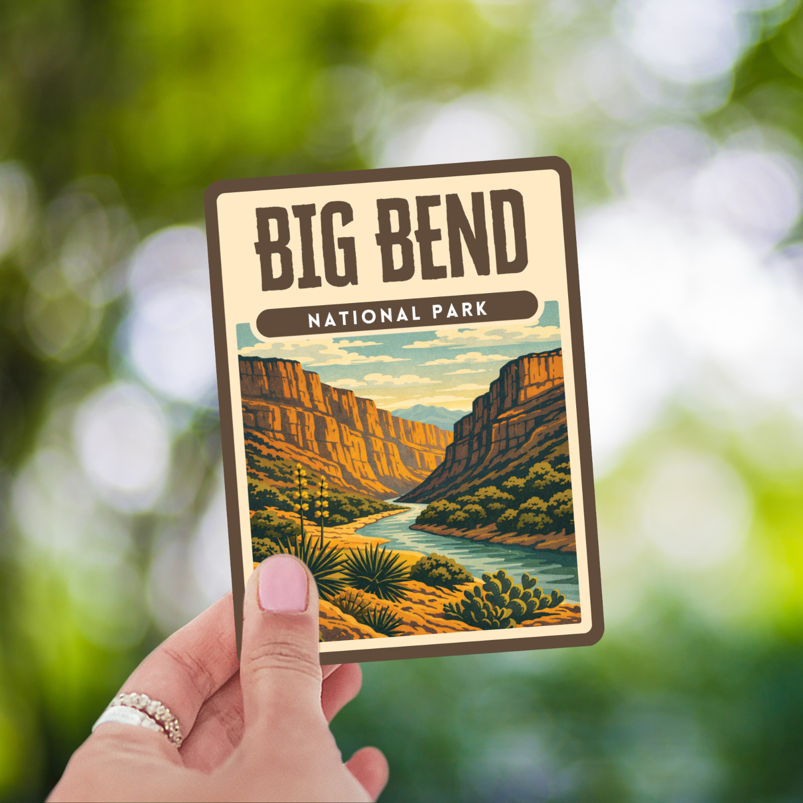 Big Bend National Park Sticker Retro Screen Print Vinyl Decal Travel Gift