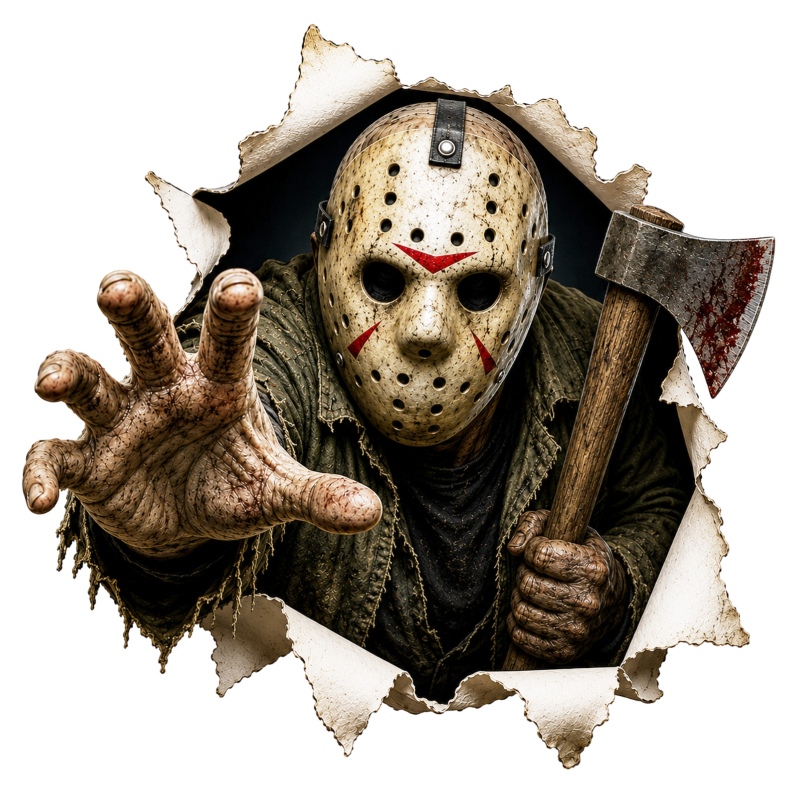 Peek-a-boo Peeker Sticker vinyl Jason Voorhees Ax Decal Friday The 13th