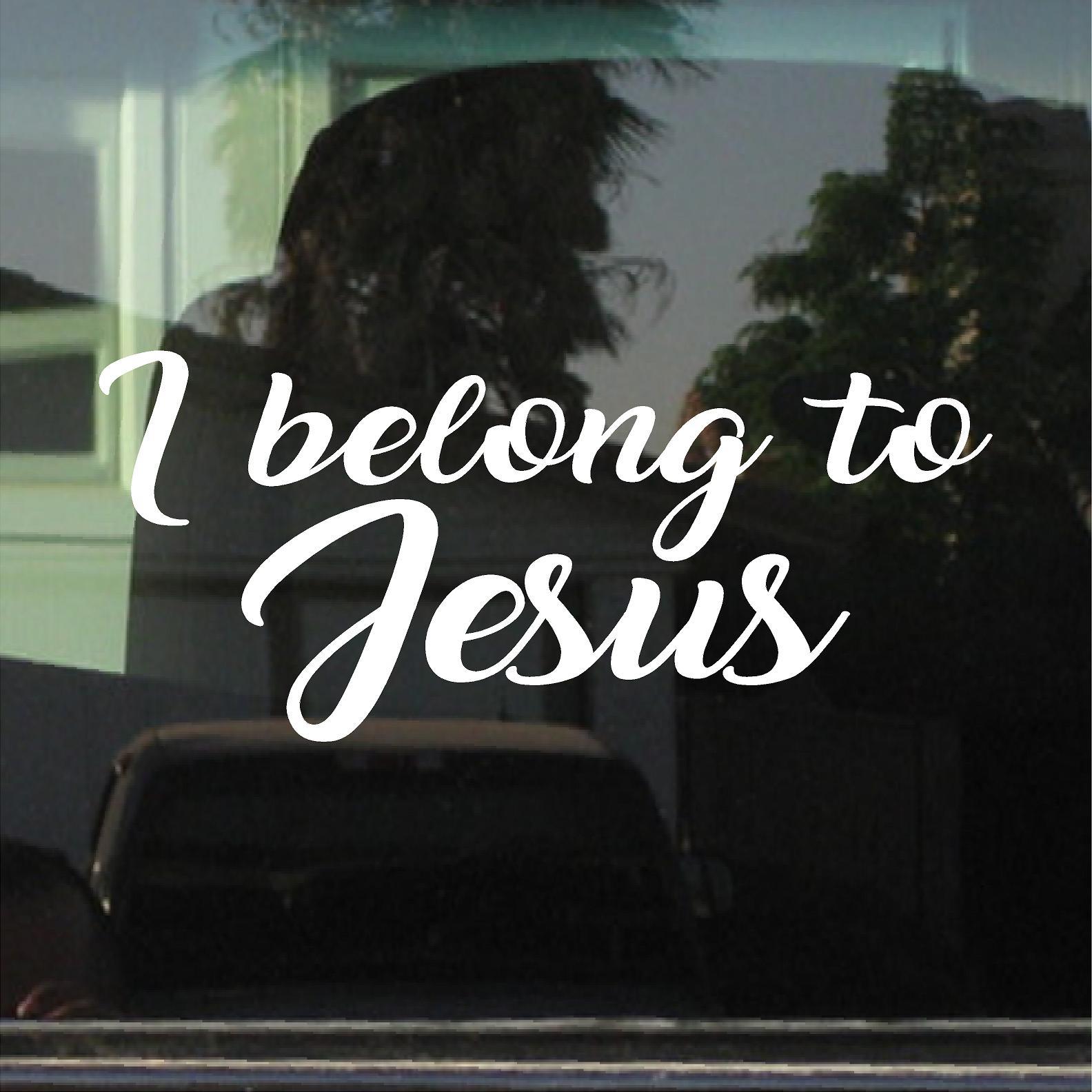 I BELONG TO JESUS VINYL DECAL / STICKER GOD FAITH RELIGIOUS