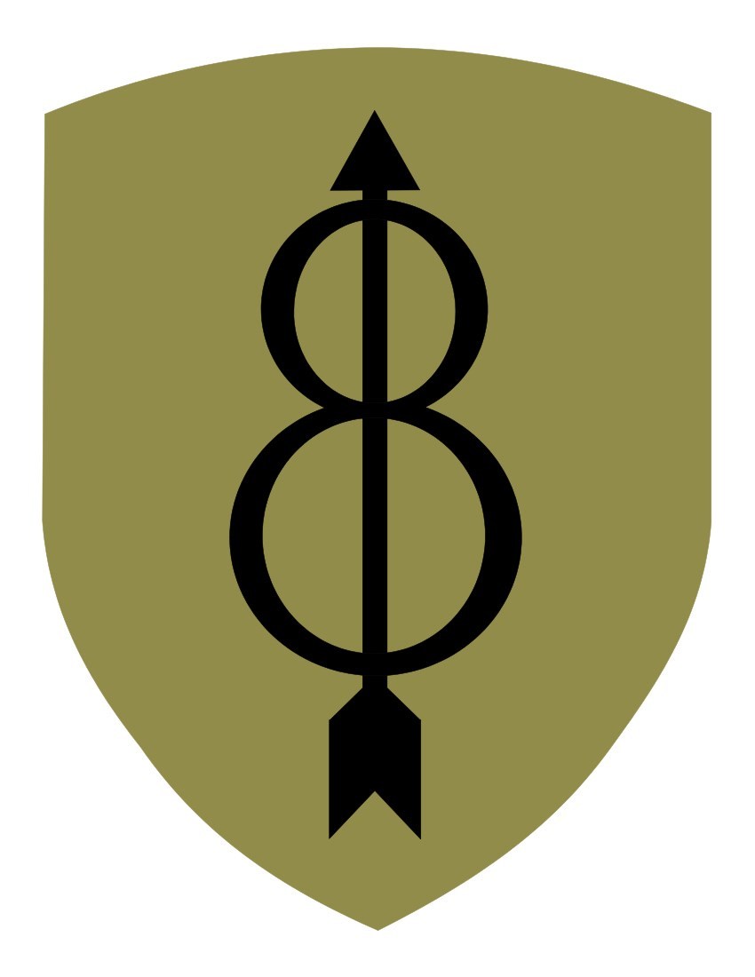 8th Infantry Division Vinyl Window Decal/ Stickers Olive/Black US ARMY