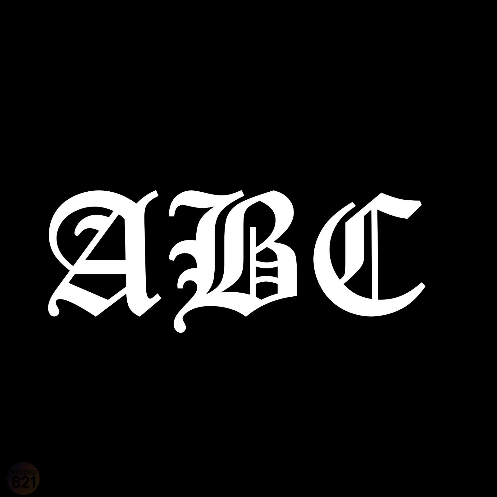 Custom Old English Initial Decal | 1–3 Letter Vinyl Monogram Sticker
