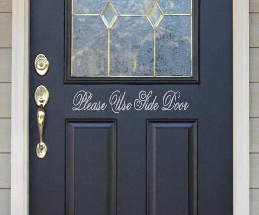 Please Use Side Door Sign Vinyl Sticker Decal