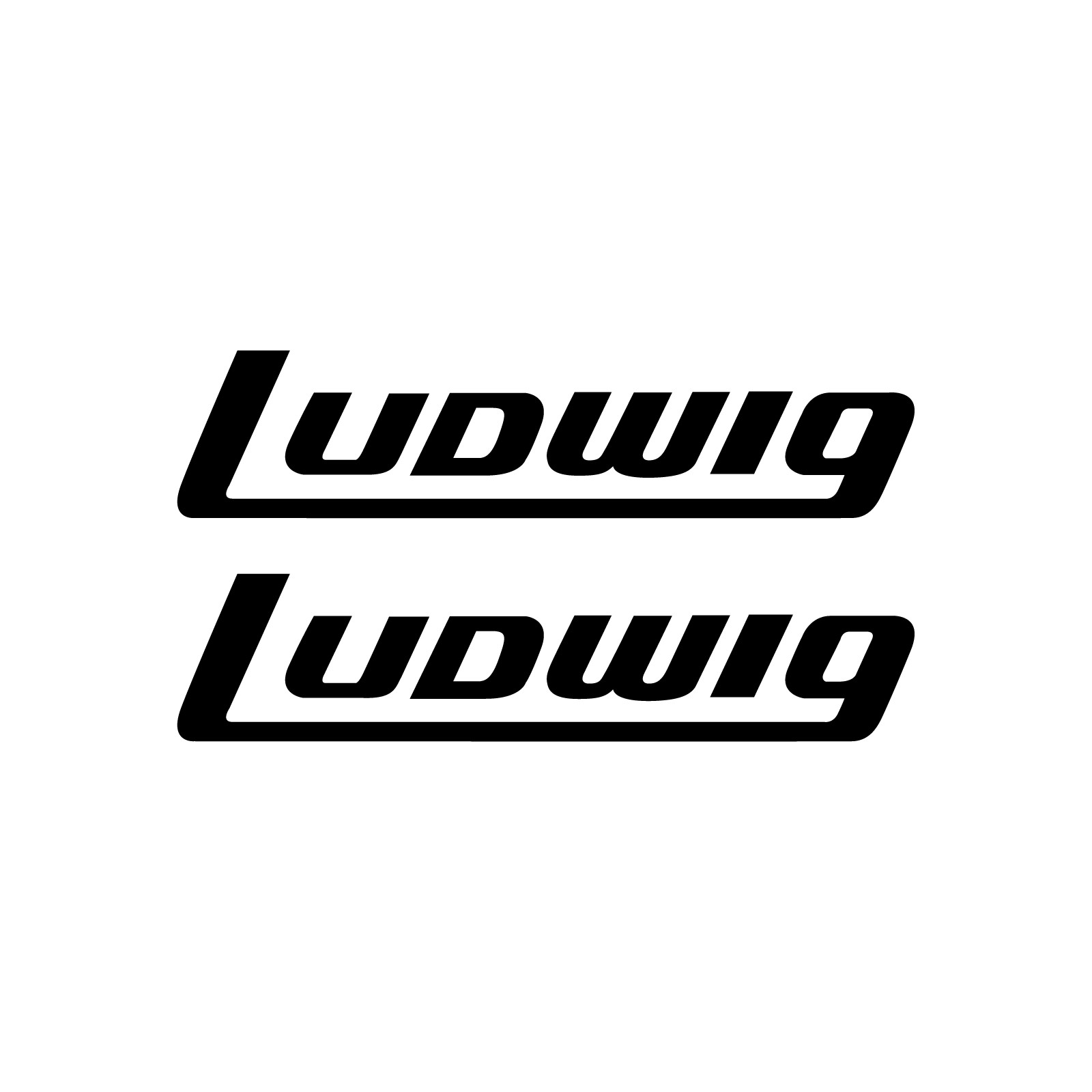Ludwig Decals (Set of 2) Black 8" Repro Stickers