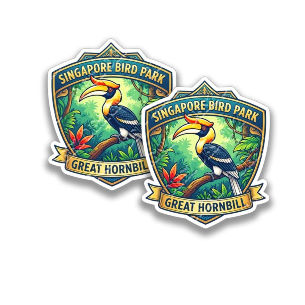 Singapore Bird Park Hornbill Vinyl Decal Wildlife Sticker 2 Pack 44464